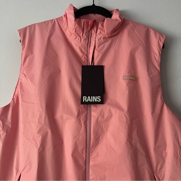 NWT Rains Padded Nylon Vest Pink Sky Small - Picture 4 of 11
